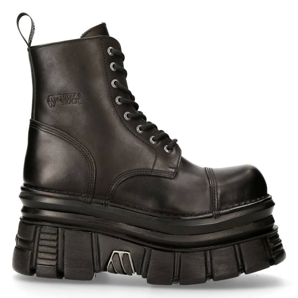 New Rock - M-MILI083C-S60 Plattformstiefel - Schwarz
